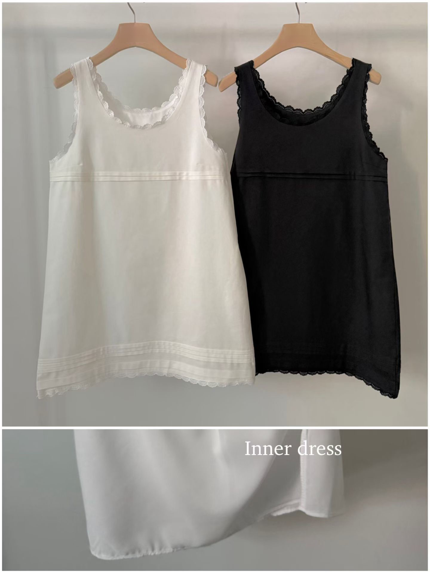 A58.好搭蕾絲滾邊長版背心