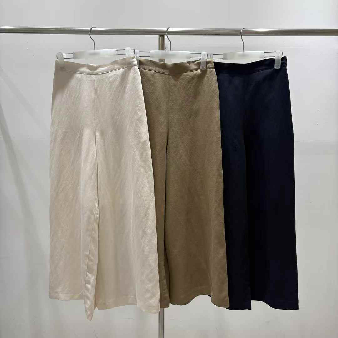 B99.質感家天絲亞麻寬褲