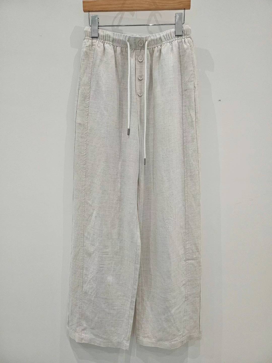 B57.星星家多彩RAYON亞麻寬褲