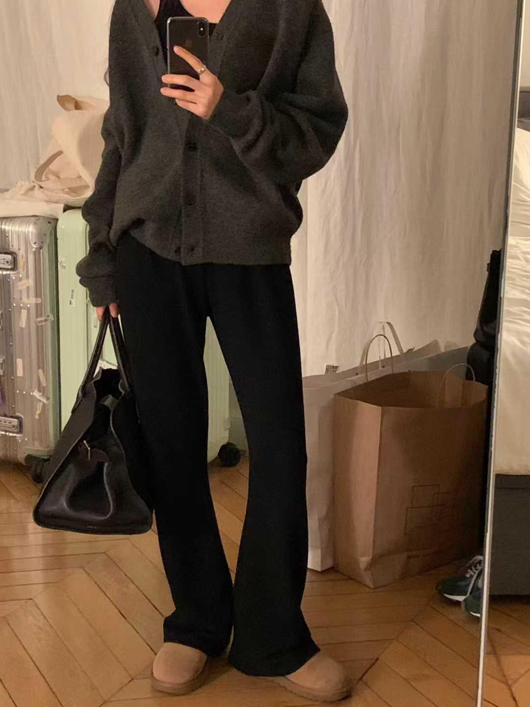 顏值家超瘦比例鬆緊長褲