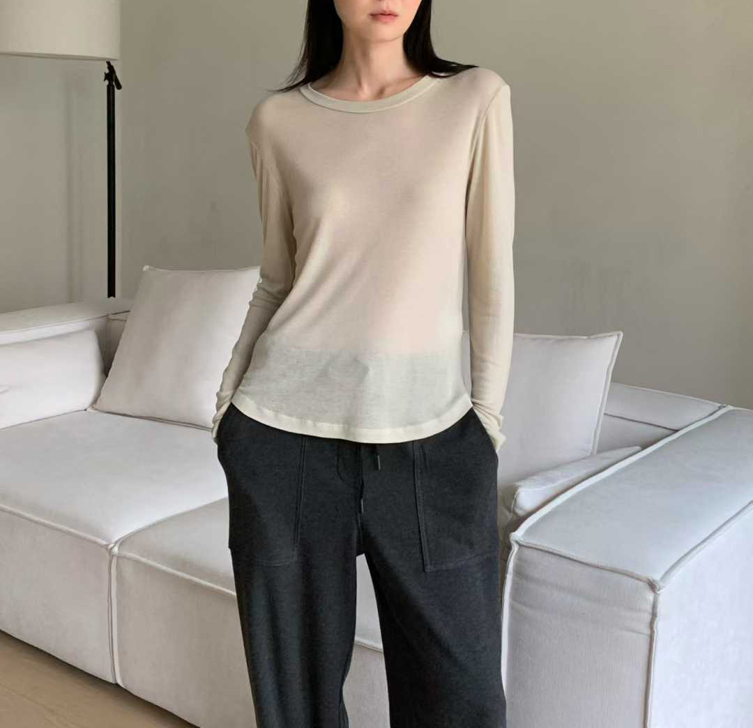 纖瘦家拉繩口袋內磨毛車線休閒褲