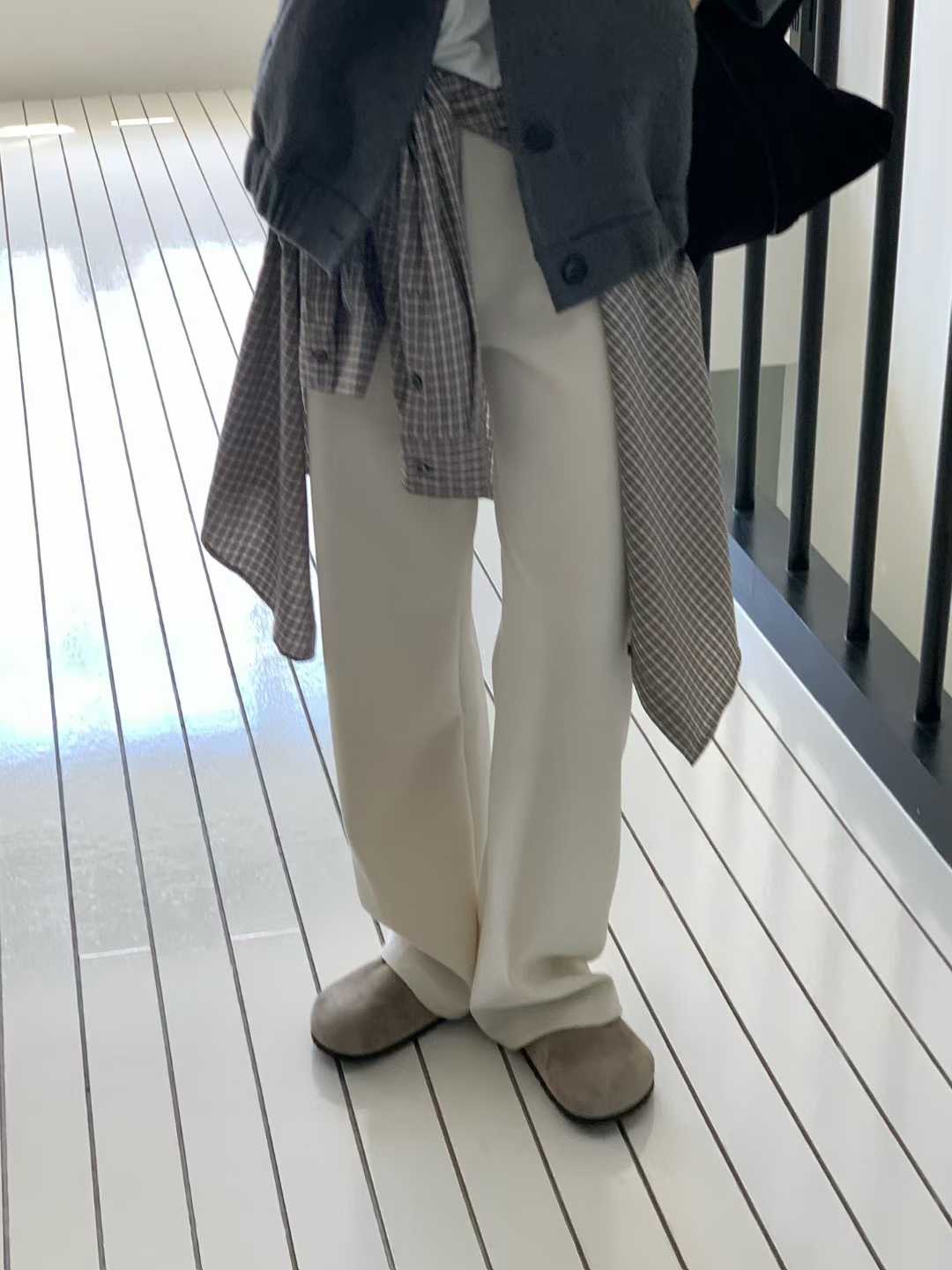 B10.大V家秋日燈條絨鬆緊長褲