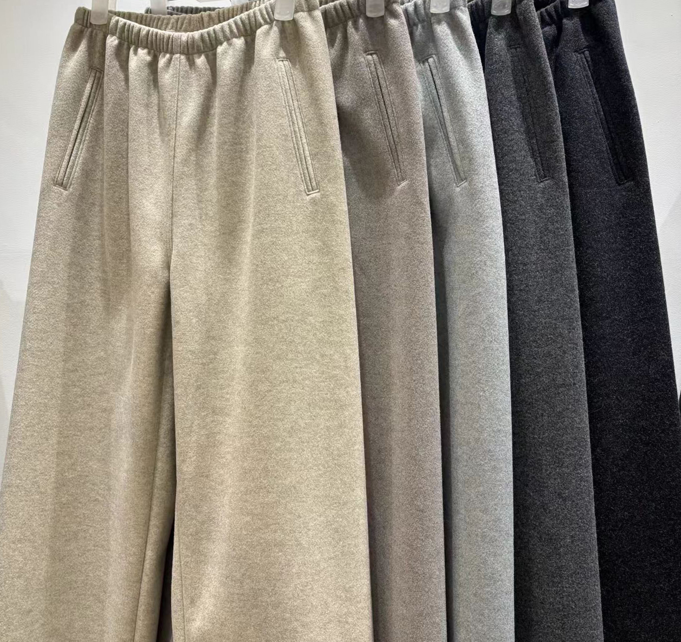 質感家鬆緊腰口袋保暖長褲