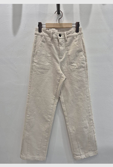 A01.水洗褲家褲管壓線休閒長褲