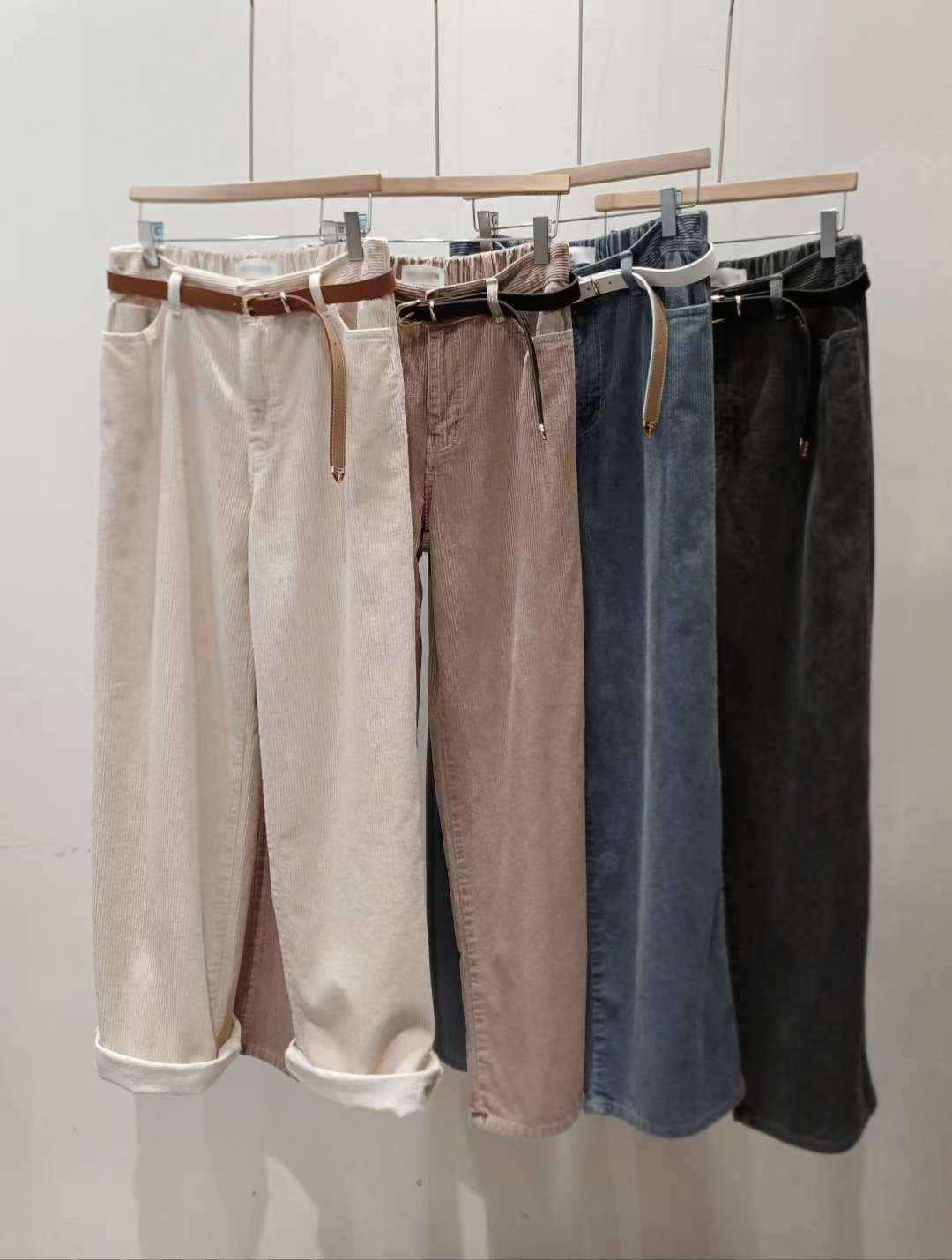 可可家燈心絨男友休閒褲