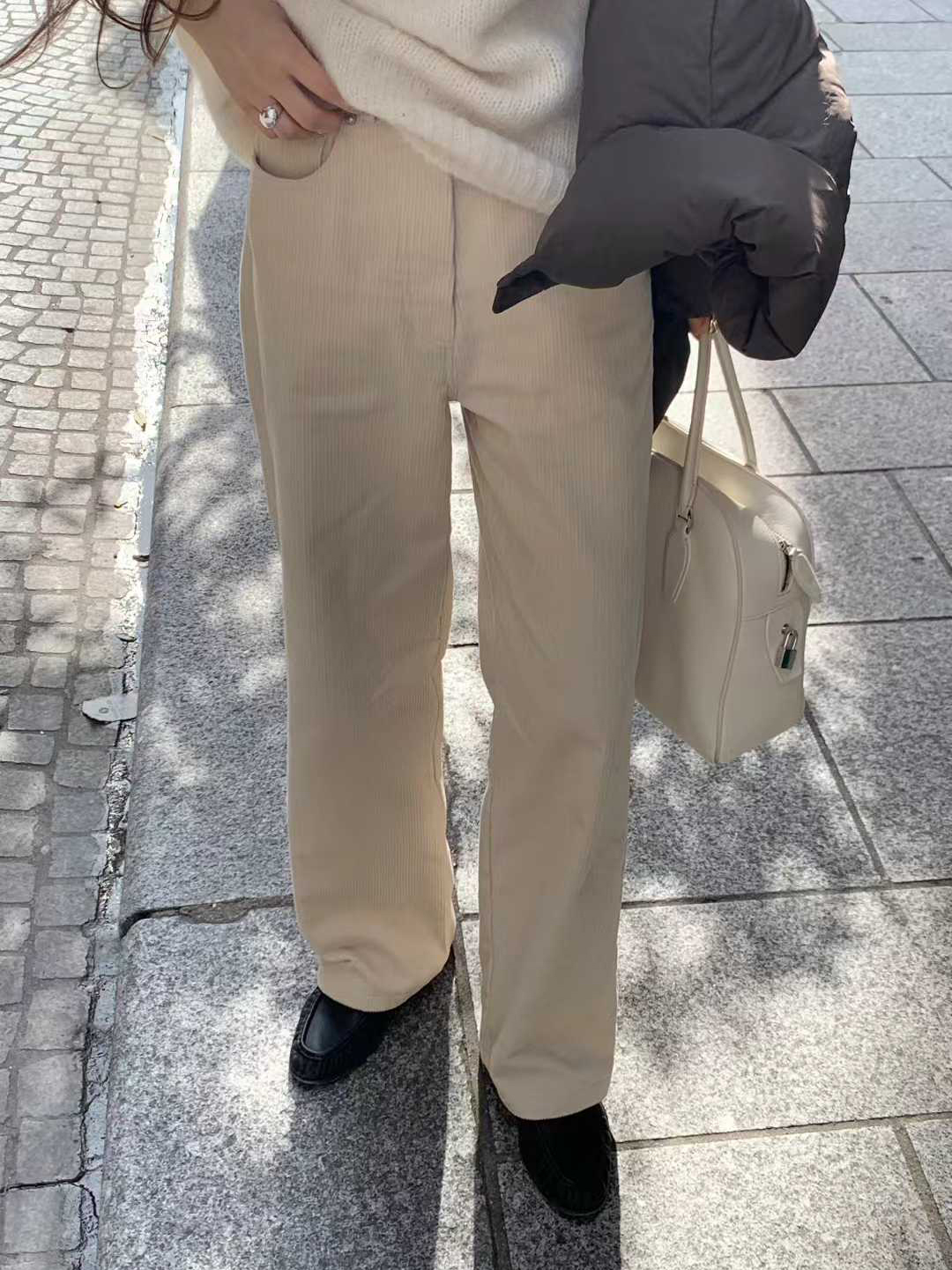 A13.顏值家奶霜可可燈心絨長褲