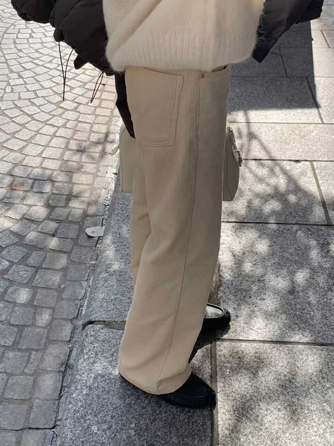 A13.顏值家奶霜可可燈心絨長褲