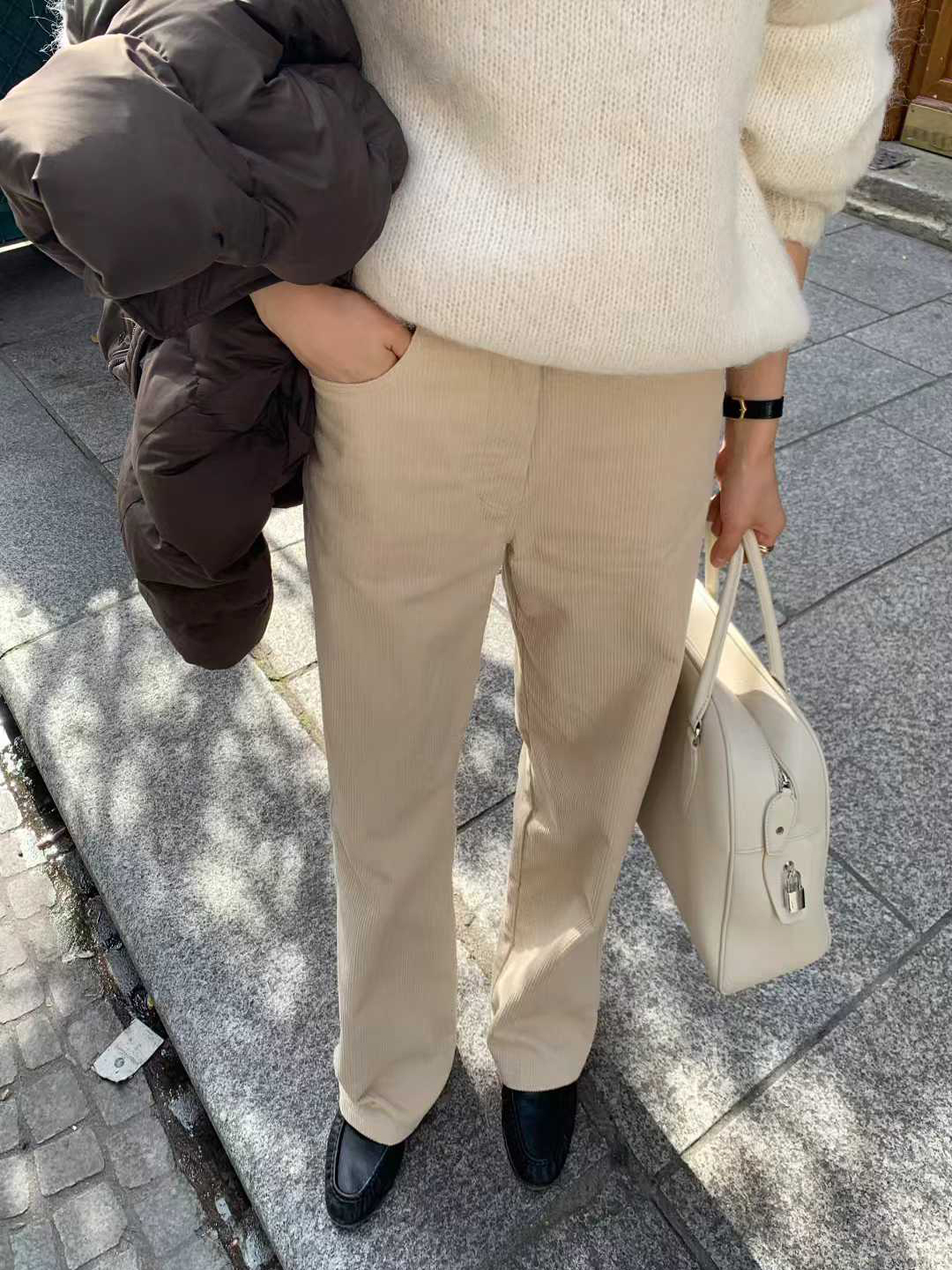 A13.顏值家奶霜可可燈心絨長褲