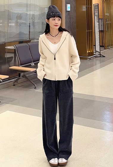 質感家大口袋織紋長褲