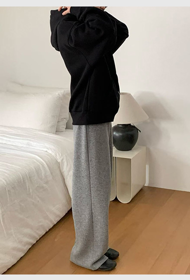 C16.纖瘦家舒適腰綁帶羊毛長褲