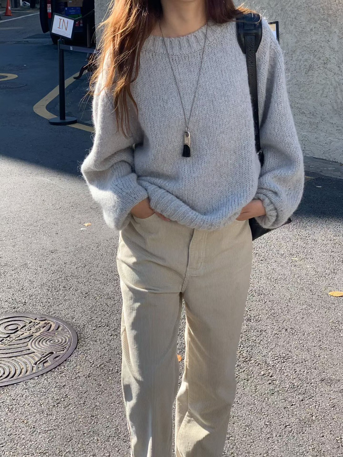 A25.大V家可可奶油燈芯絨休閒褲