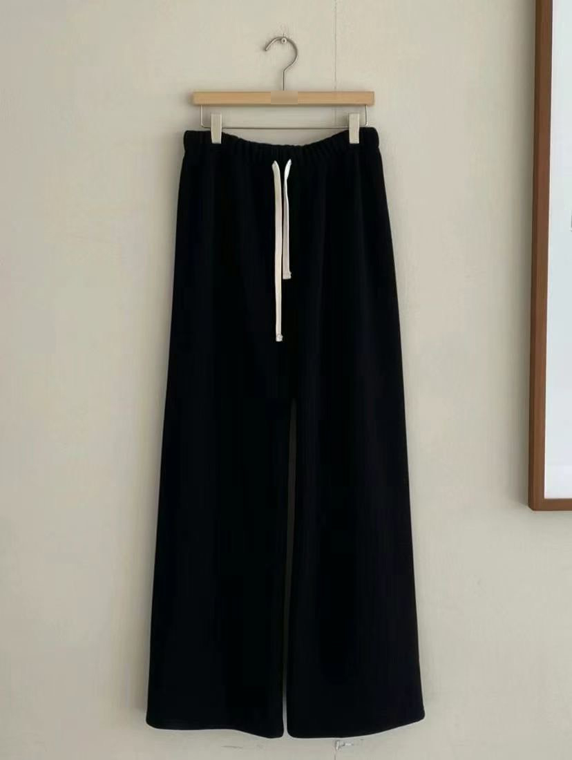 A17.絨面坑條內刷毛保暖休閒褲