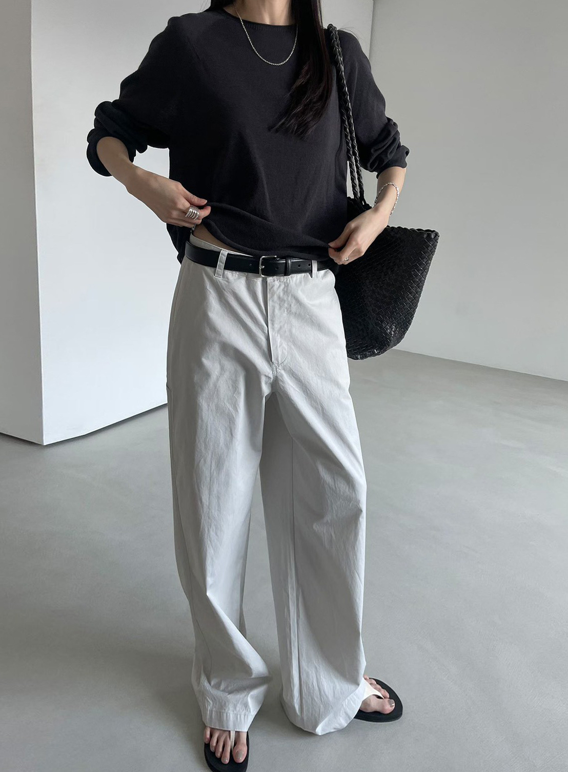 B57.灰階都會休閒褲