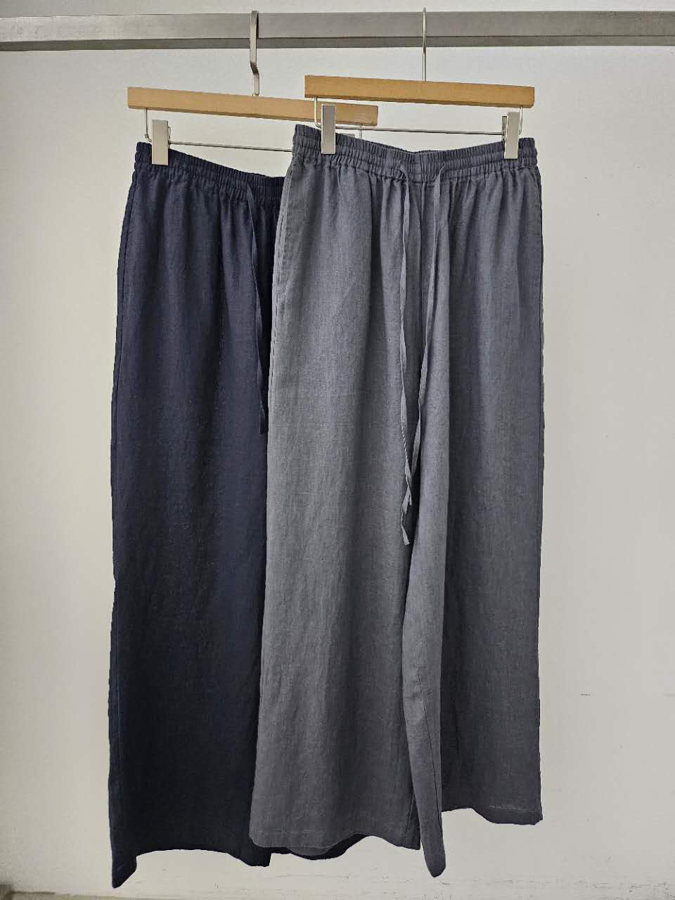 B80.星星家100%亞麻寬褲
