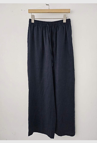 B80.星星家100%亞麻寬褲