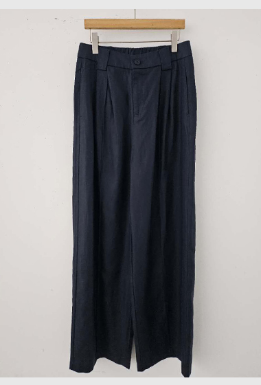 B79.星星家亞麻混紡打褶寬褲