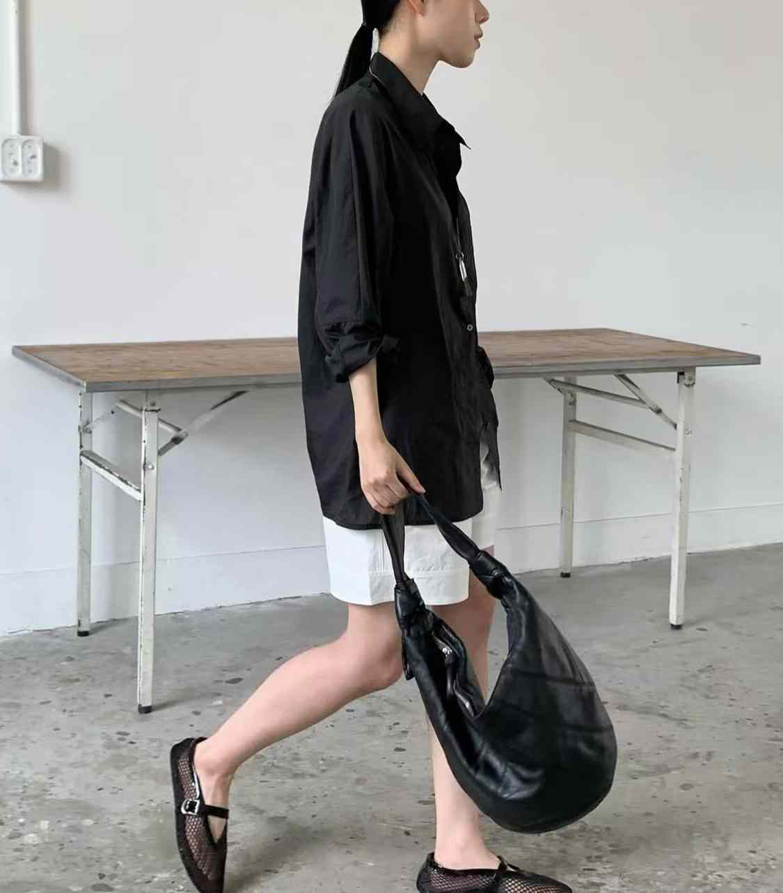 B96.典雅修身鬆緊短褲