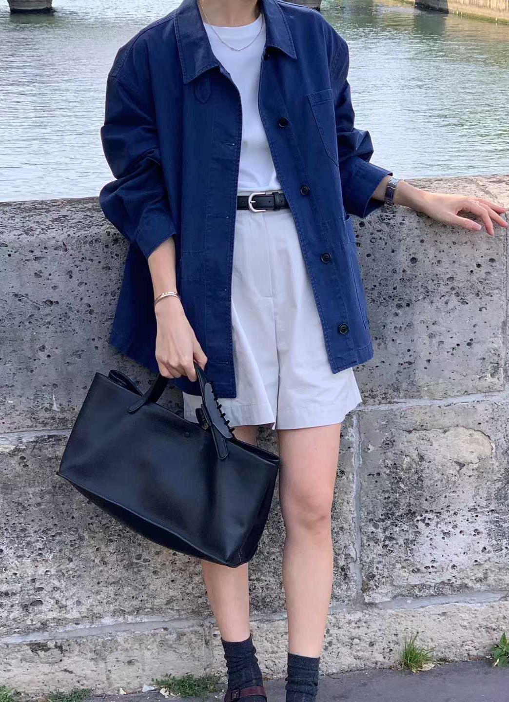 A82.清爽家推薦打褶修身短褲