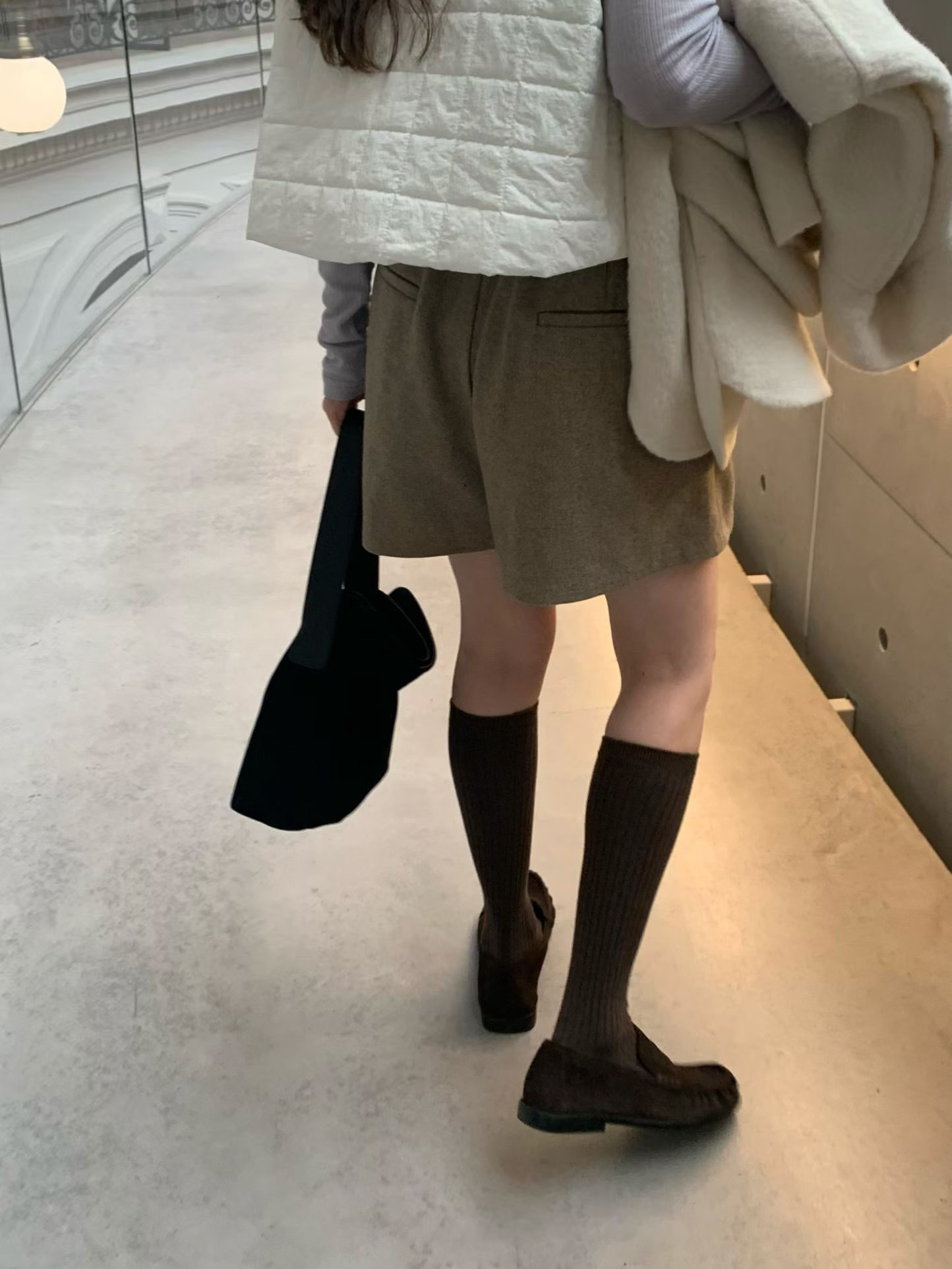 A86.冬日奶茶暖暖羊毛短褲