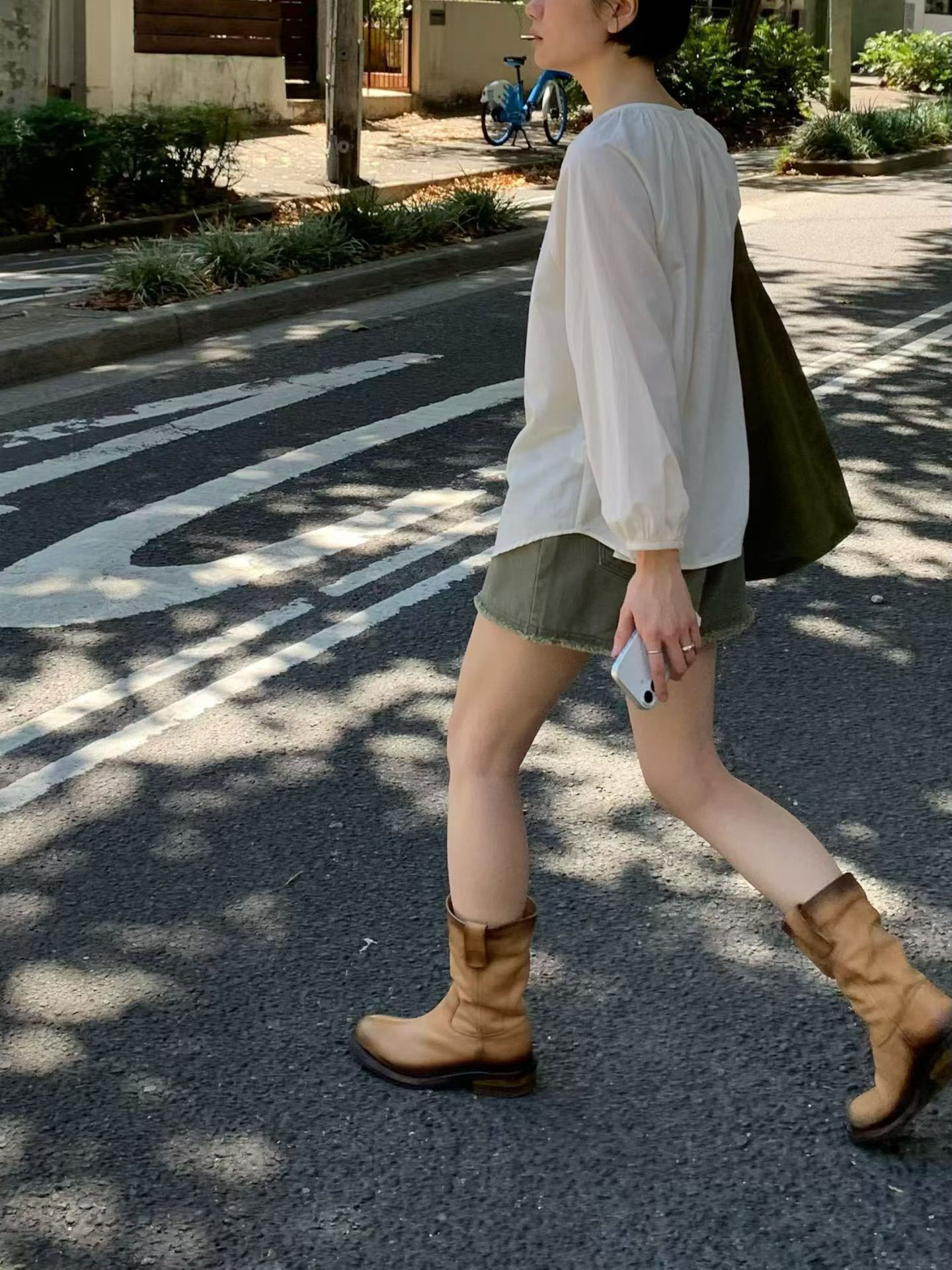 JP家低彩度鬚邊設計短褲