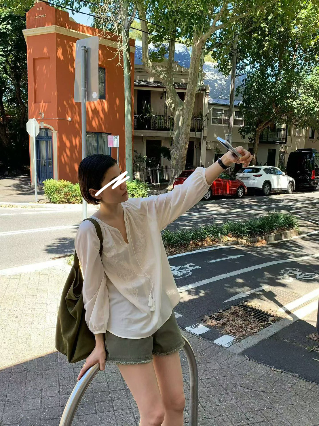 JP家低彩度鬚邊設計短褲