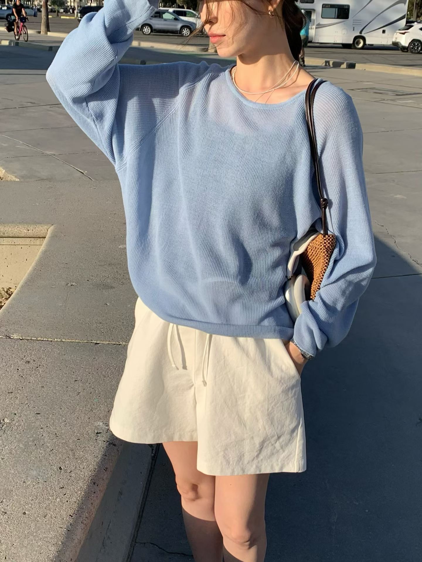 A45.莫蘭迪鬆緊腰短褲