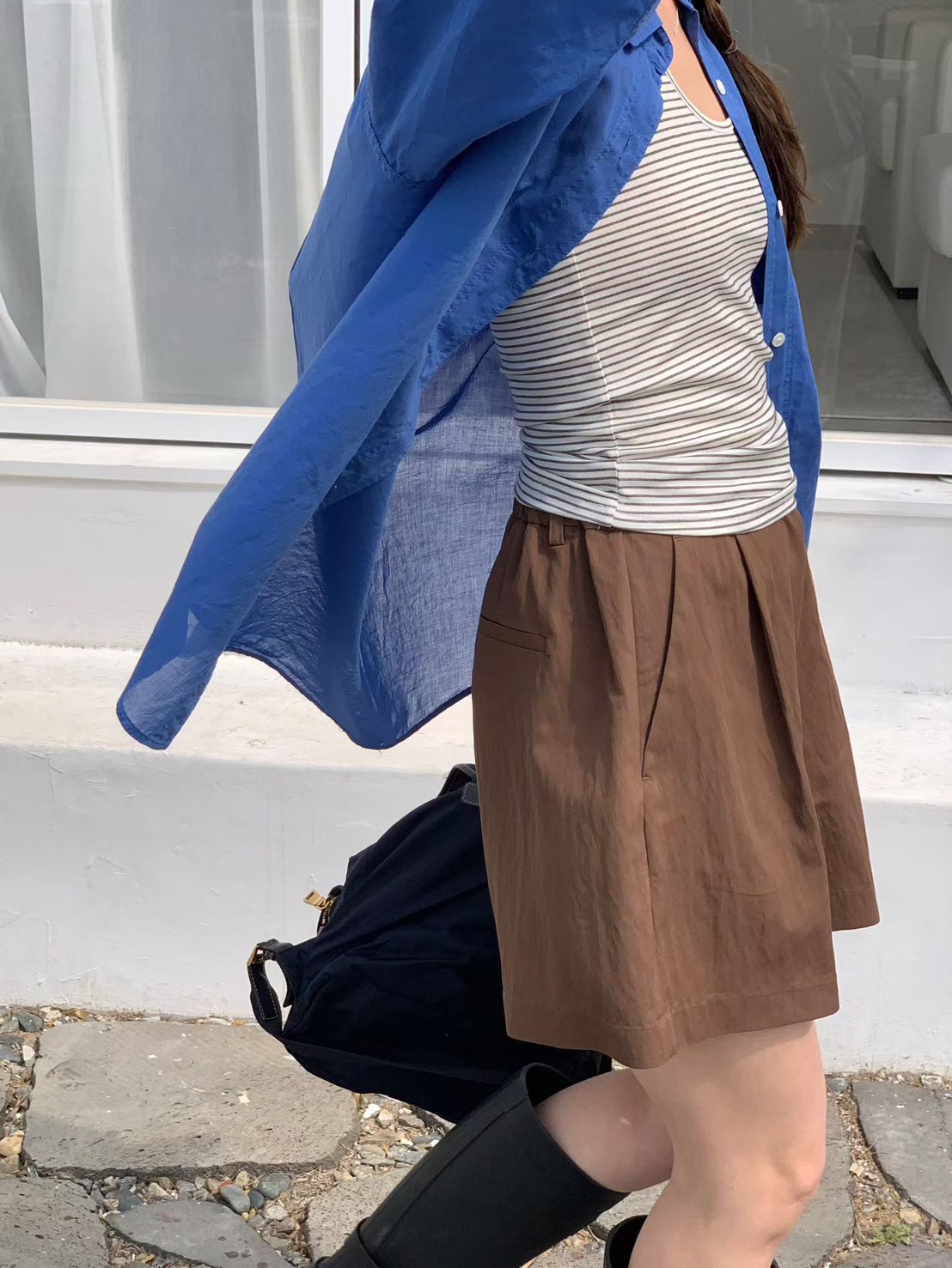 B35.舒適俏皮壓褶短褲