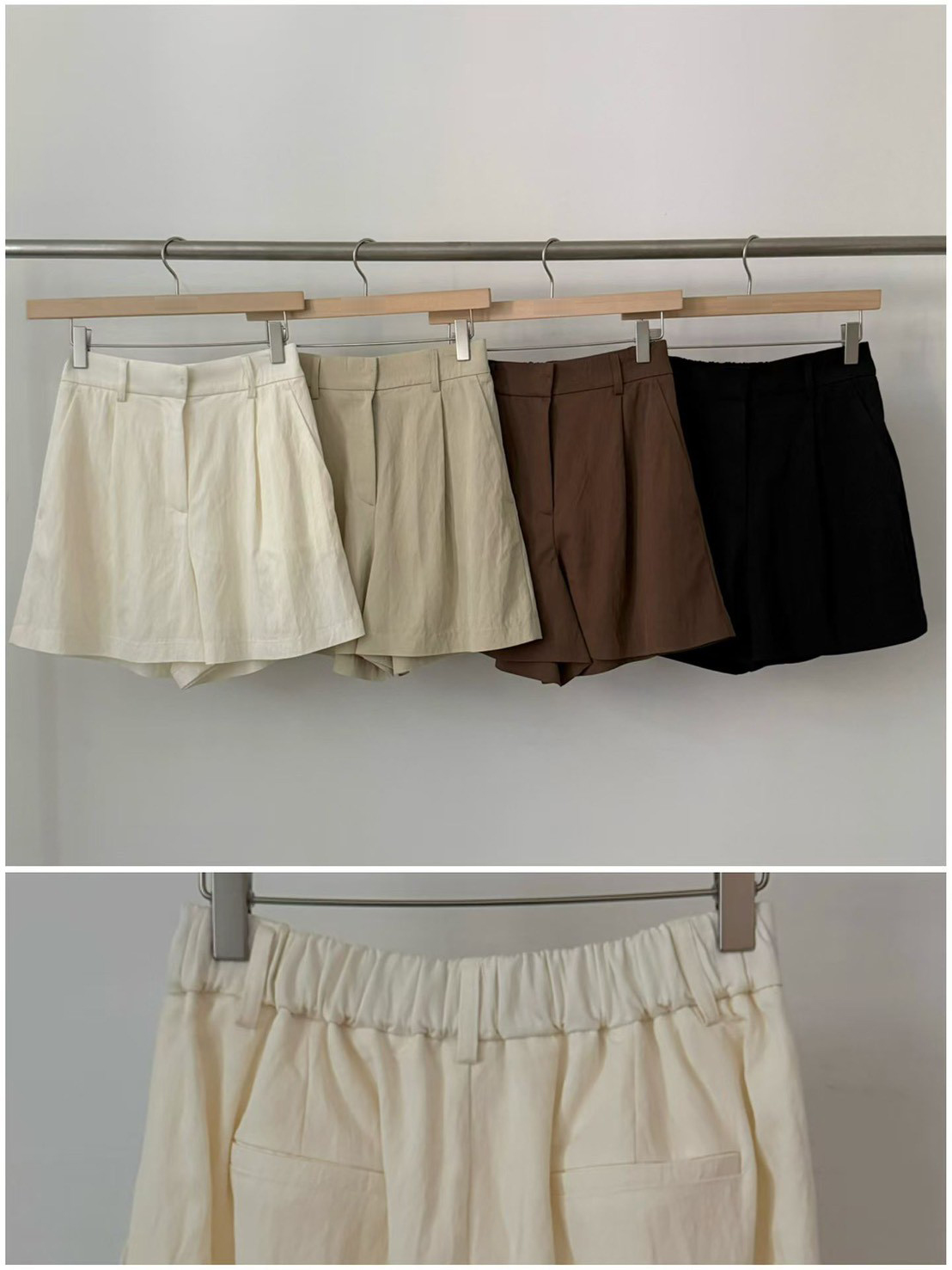 B35.舒適俏皮壓褶短褲