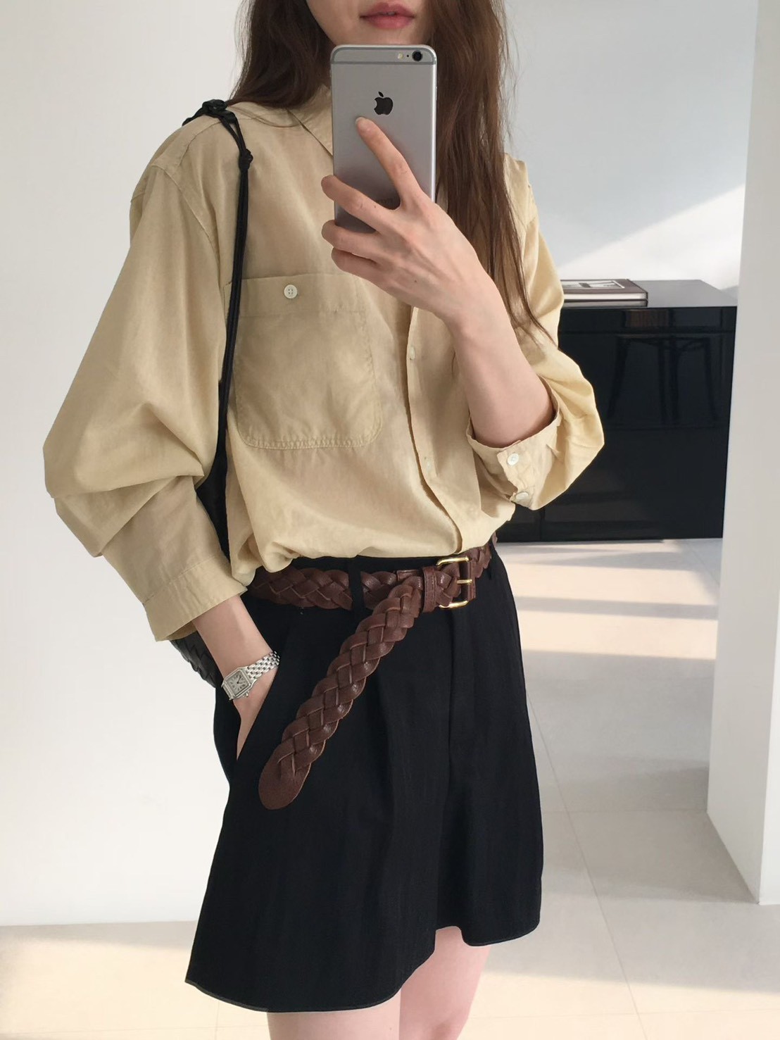 B35.舒適俏皮壓褶短褲