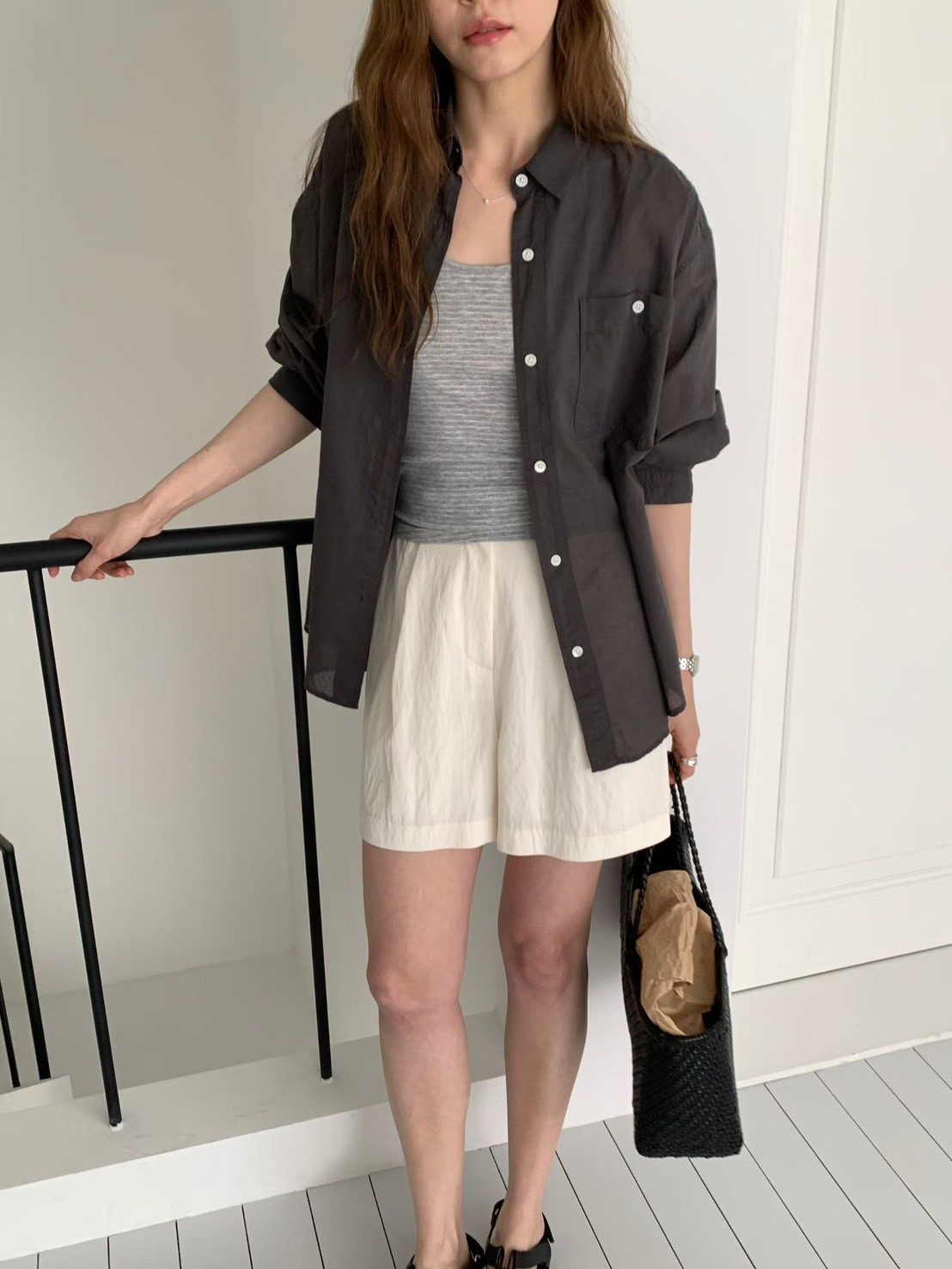 B35.舒適俏皮壓褶短褲