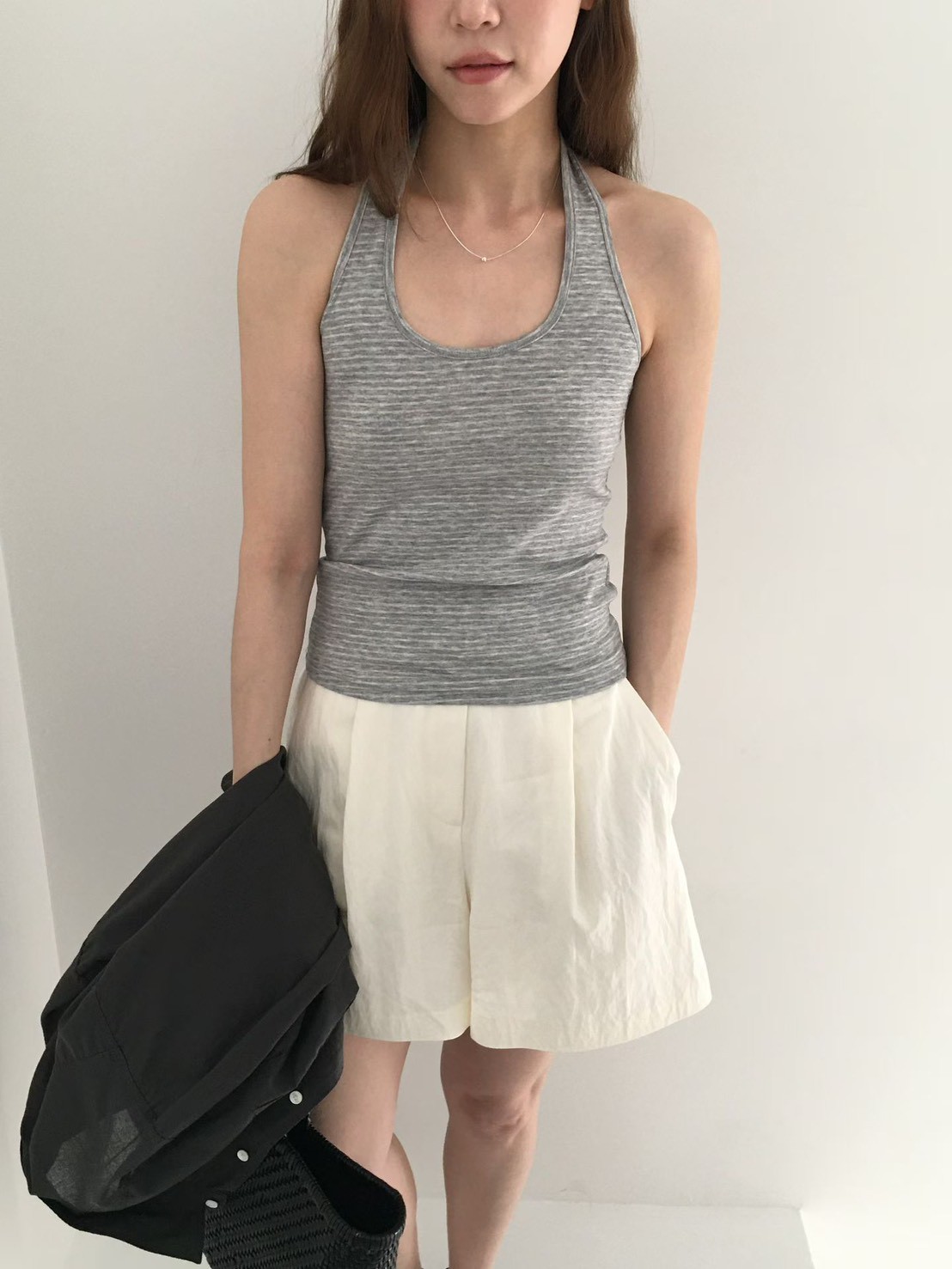 B35.舒適俏皮壓褶短褲