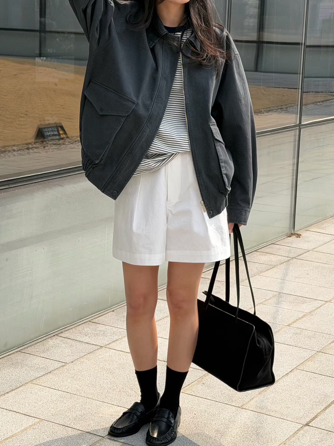 B87.瘦瘦歐膩春日壓摺短褲