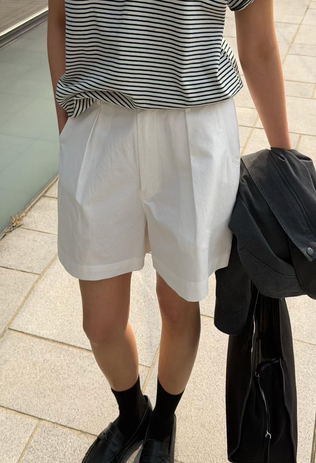 B87.瘦瘦歐膩春日壓摺短褲