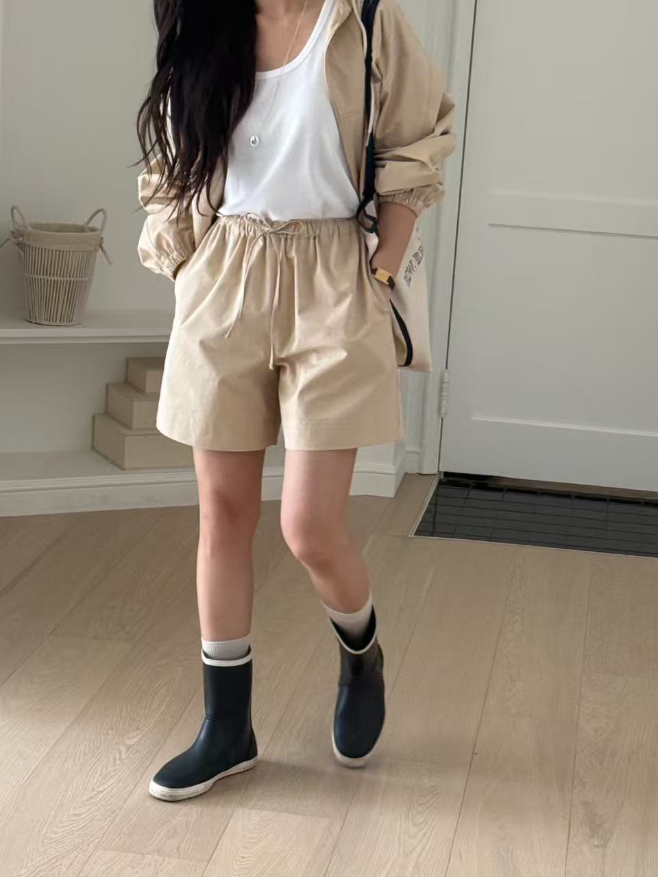 B09.馬卡龍休閒綁帶短褲