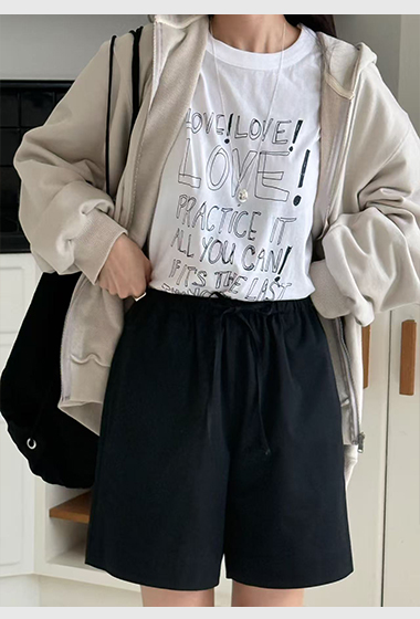 B09.馬卡龍休閒綁帶短褲