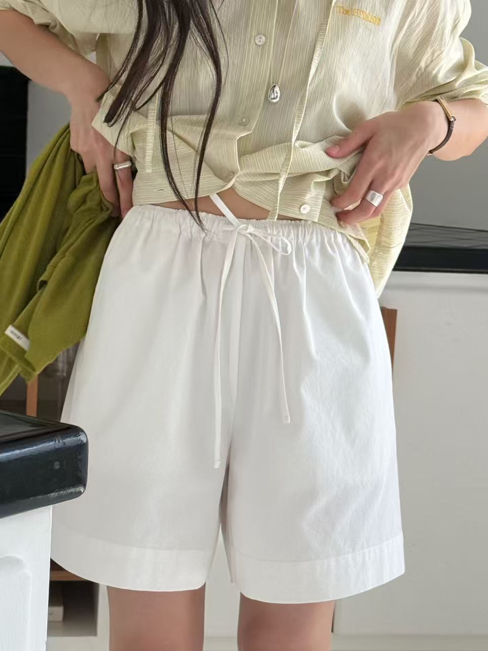 B09.馬卡龍休閒綁帶短褲