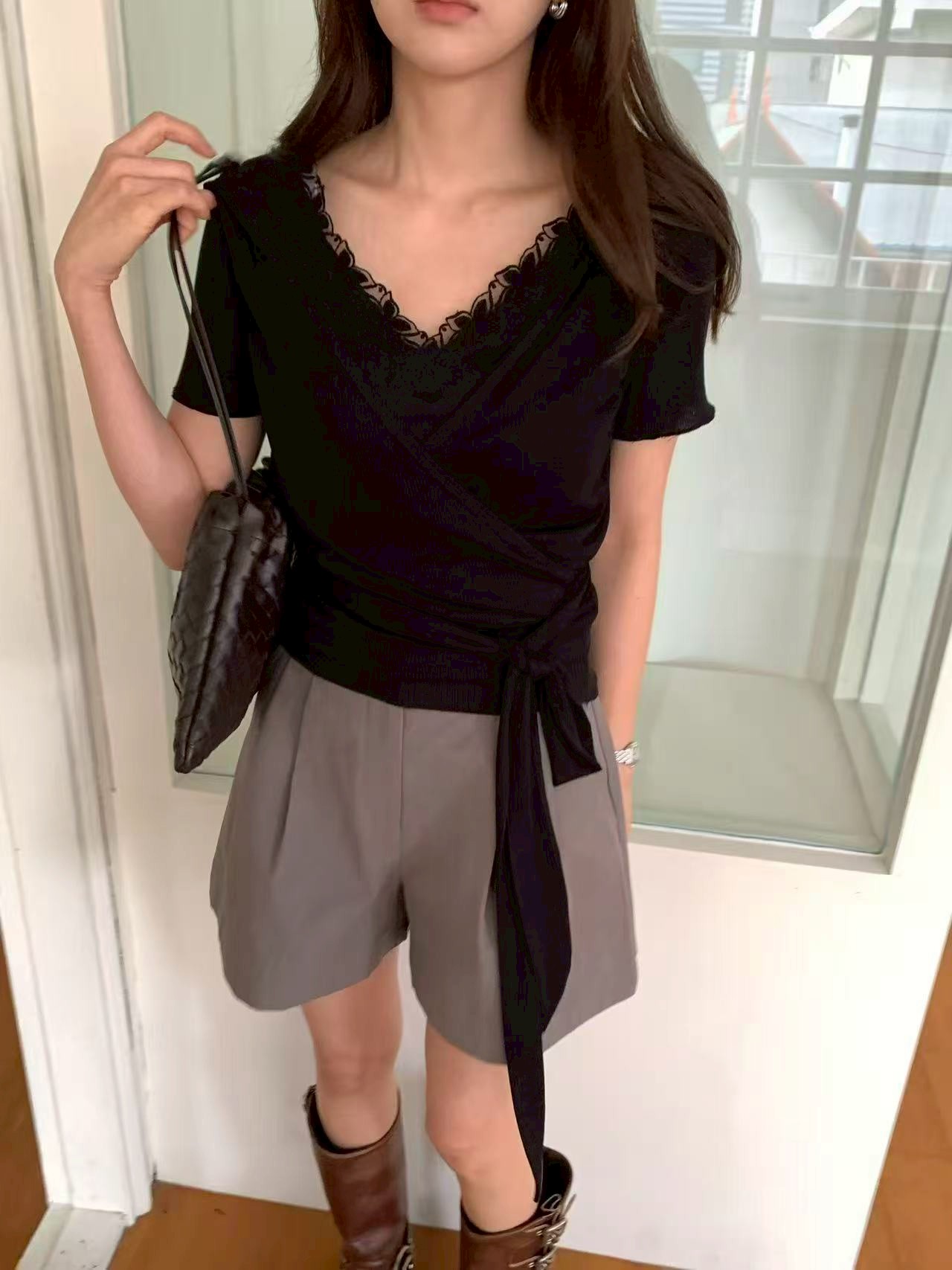 B32.櫥窗家都會休閒打褶短褲