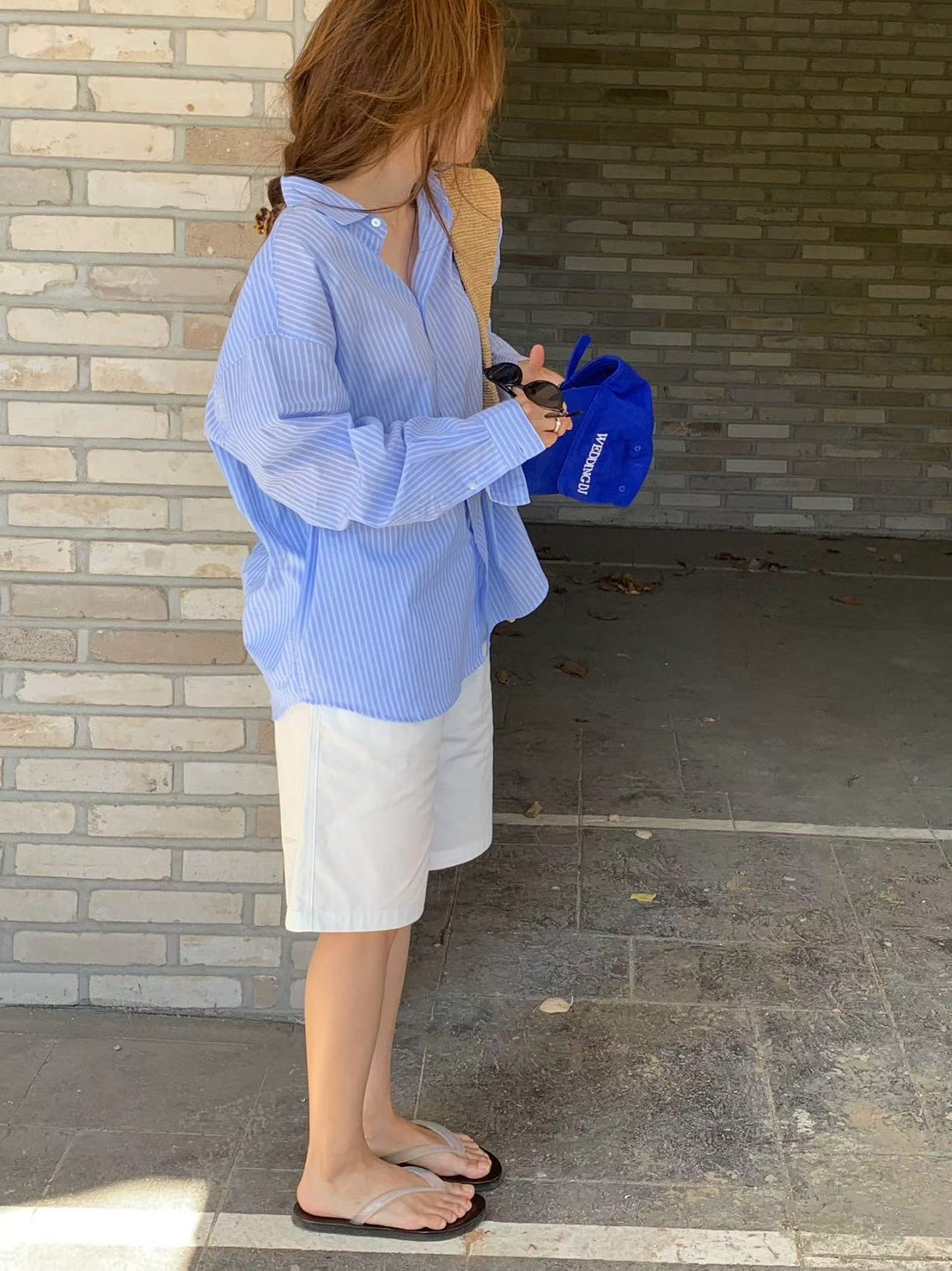 B89.纖瘦家膝上口袋造型短褲