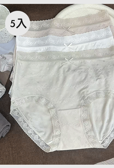 A03.輕柔淡雅冰花內褲5入裝