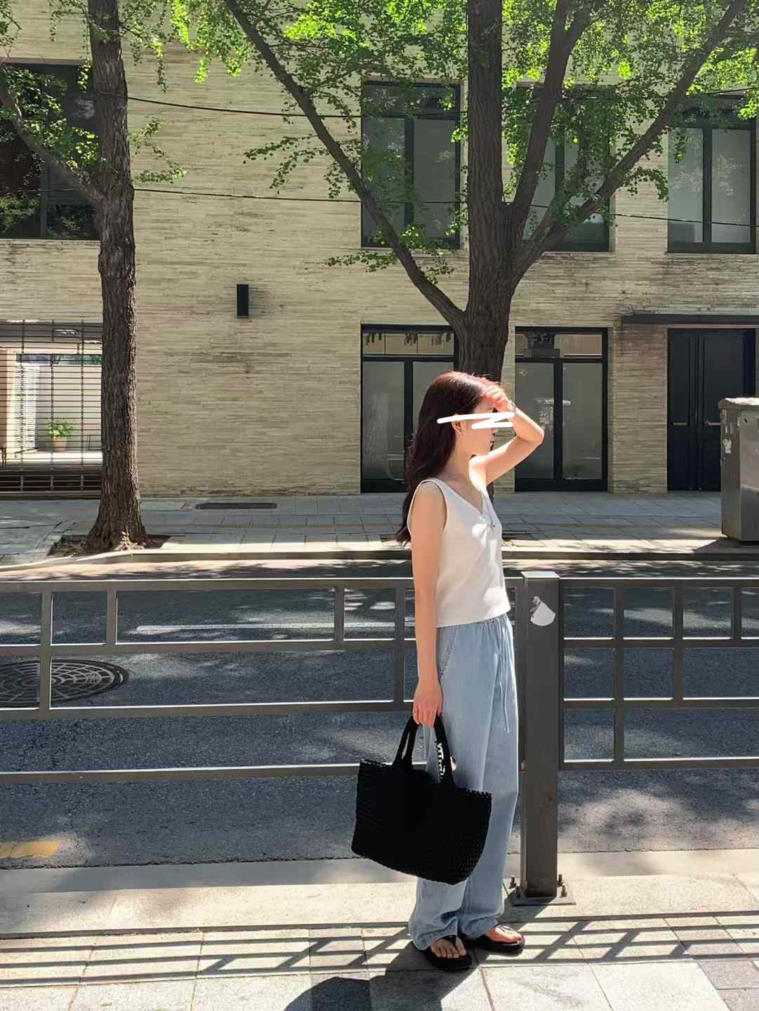 A60.清爽家棉質綁帶休閒牛仔褲