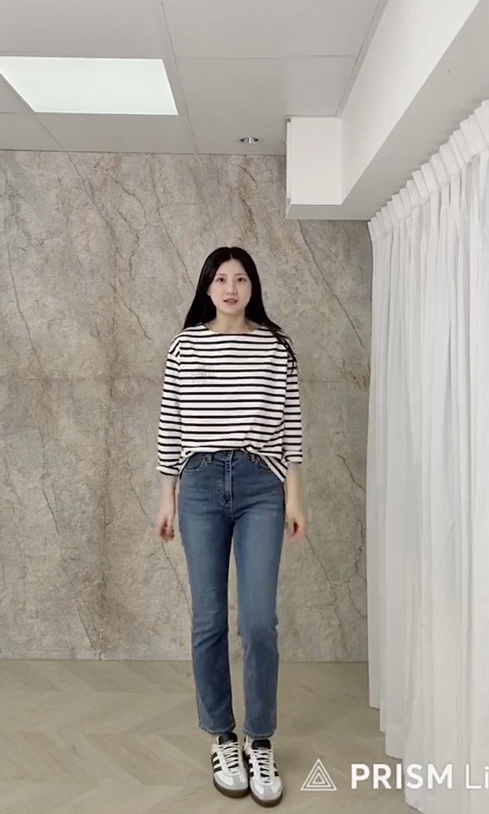 韓國彈性內鬆緊腰法棍牛仔褲