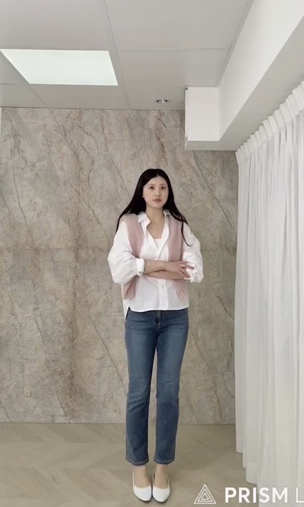 韓國彈性內鬆緊腰法棍牛仔褲