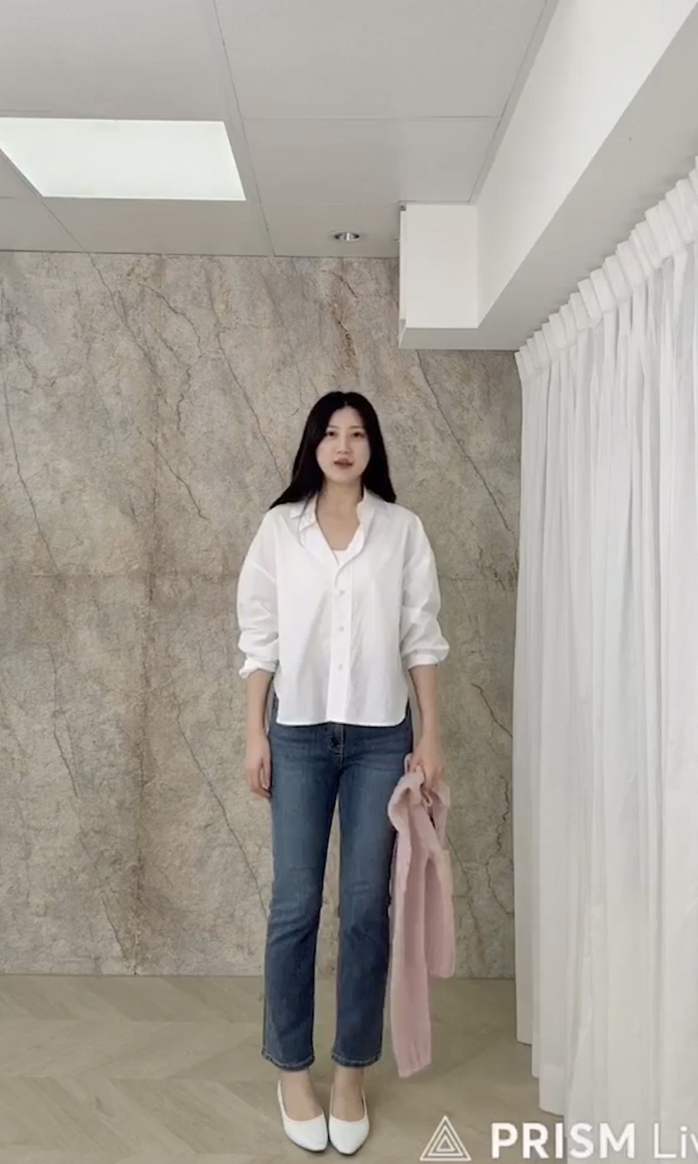 韓國彈性內鬆緊腰法棍牛仔褲