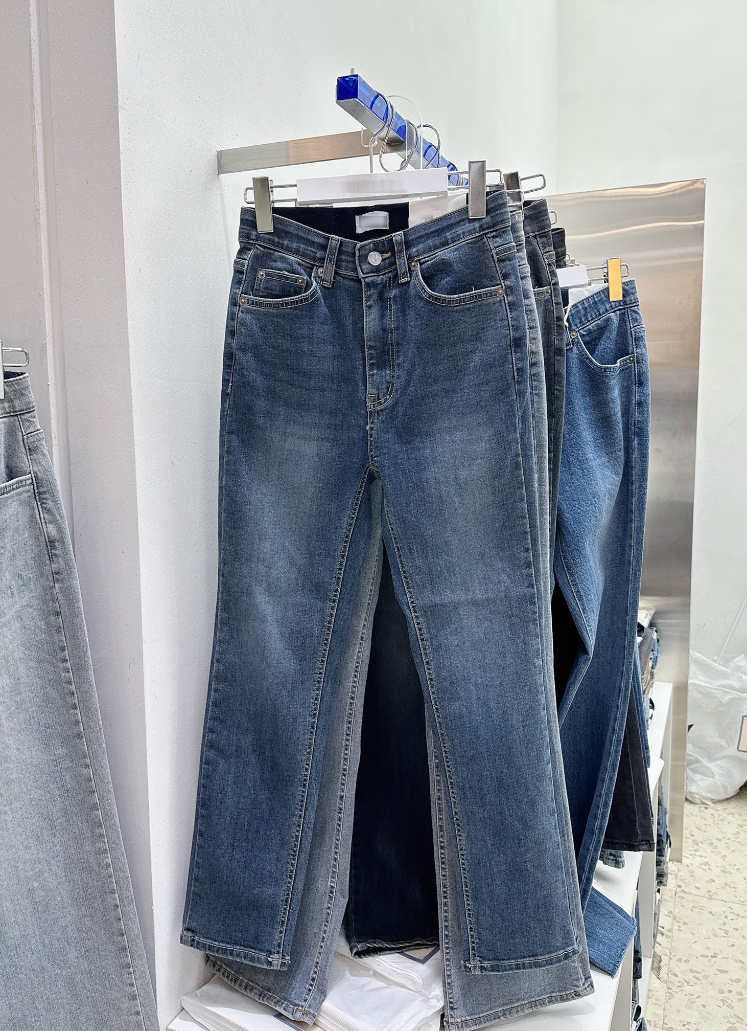 韓國彈性內鬆緊腰法棍牛仔褲