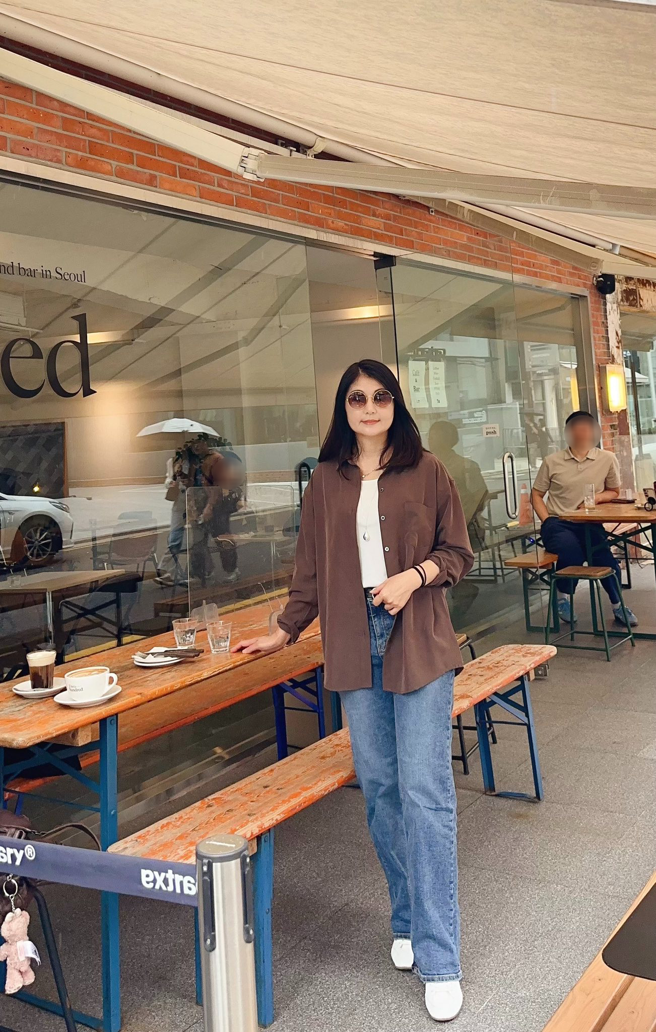 綠繡線內鬆緊腰曲線靴型牛仔褲