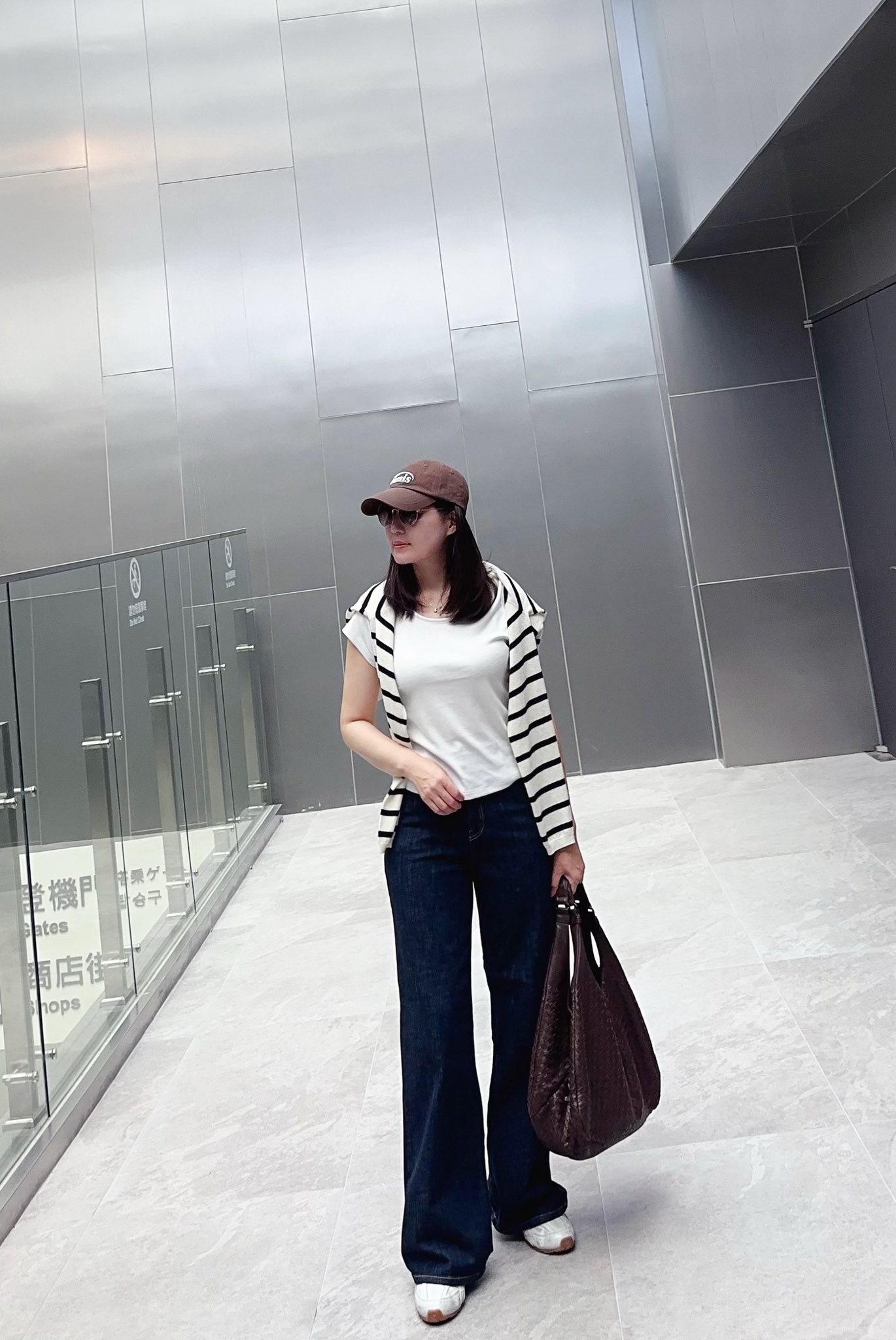 綠繡線復古柔軟彈性喇叭褲