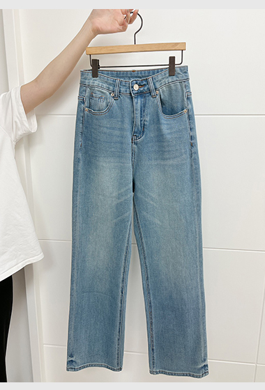 A07.舒適高腰四面彈寬鬆牛仔褲