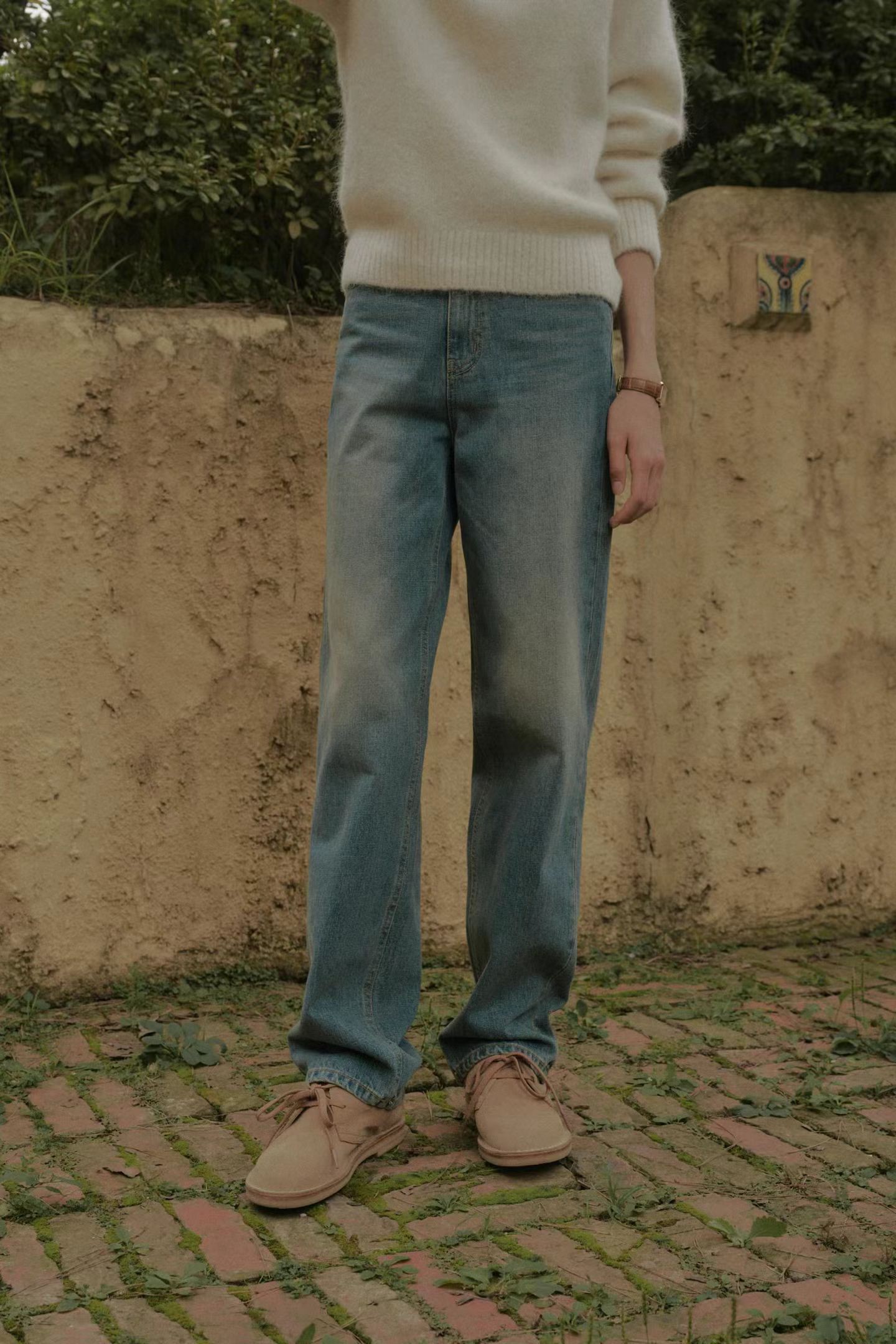 B67.質感家復古藍調水洗牛仔長庫