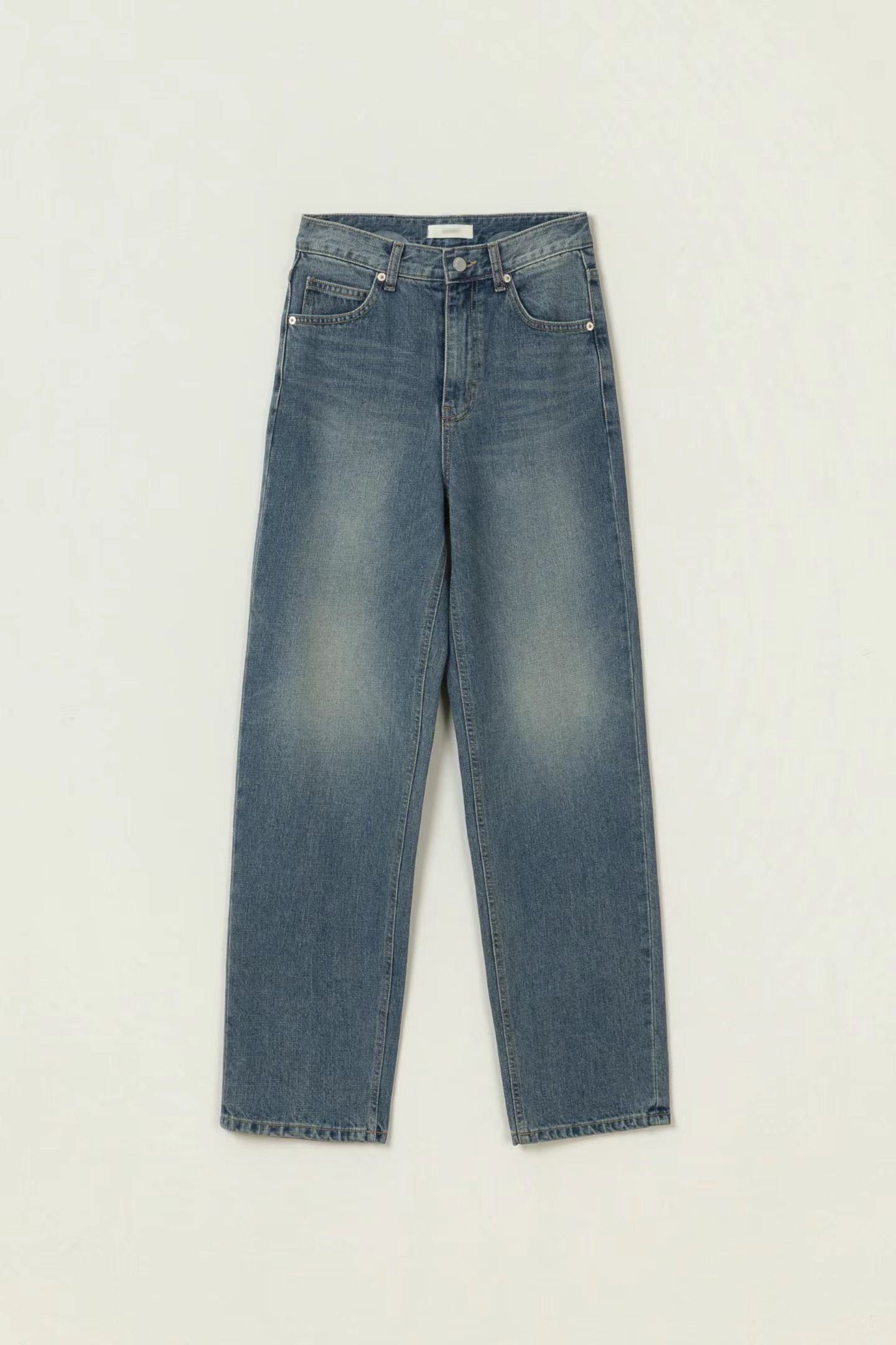 B67.質感家復古藍調水洗牛仔長庫