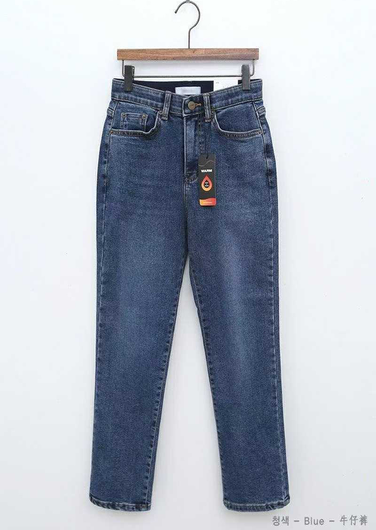 B21.顯瘦保暖內磨毛錐型牛仔褲